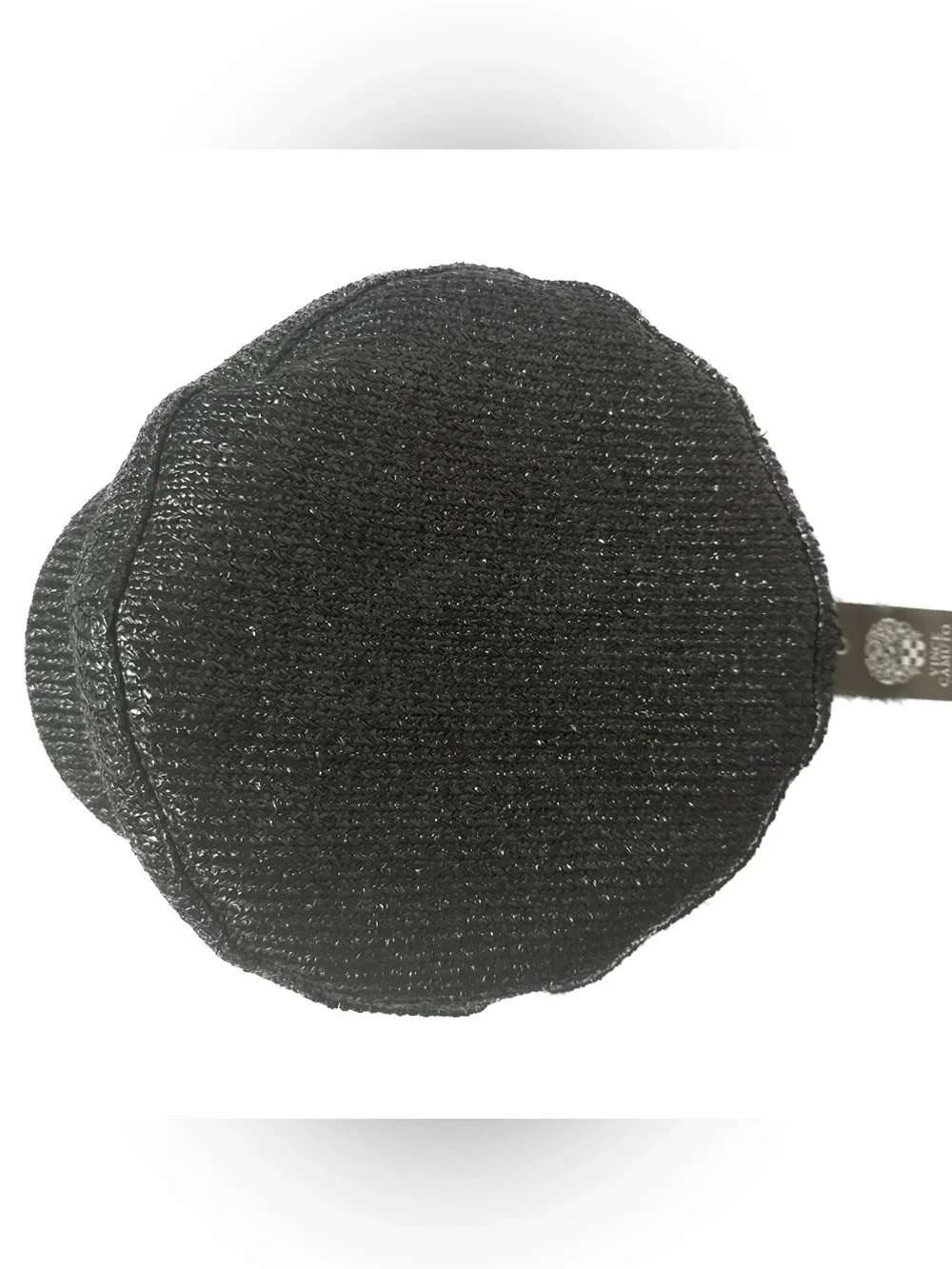 Vince Camuto NWT Black Woven Raffia Newsboy Cap